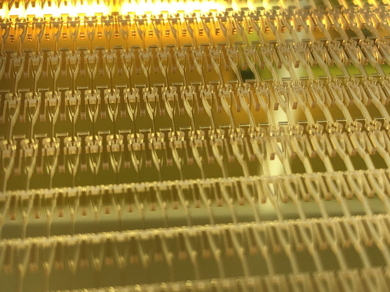 Patterned Wafer with different micromechanical components ready for electroforming